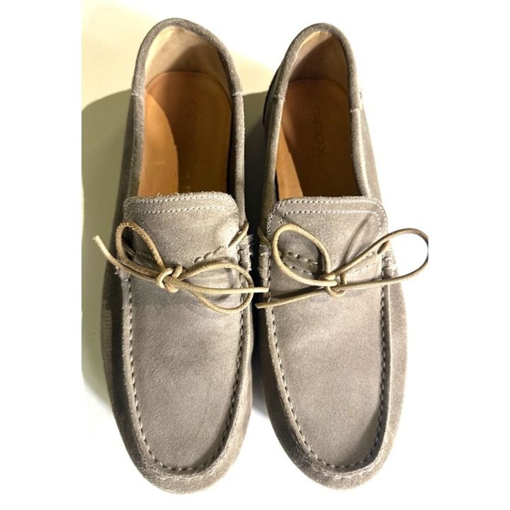Geox Mens Suede Moccasins Slip-On Loafers Size 43 Tan Brown